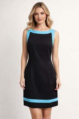 AGB Dress Petite Blue Sleeveless Casual Dress